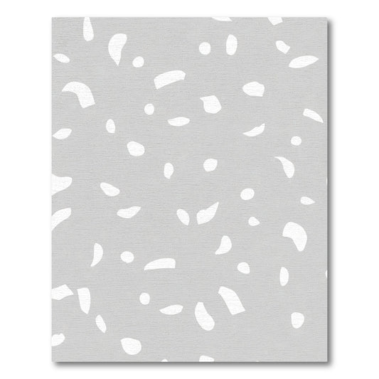 Modern Terrazzo Abstract White Specks Rug