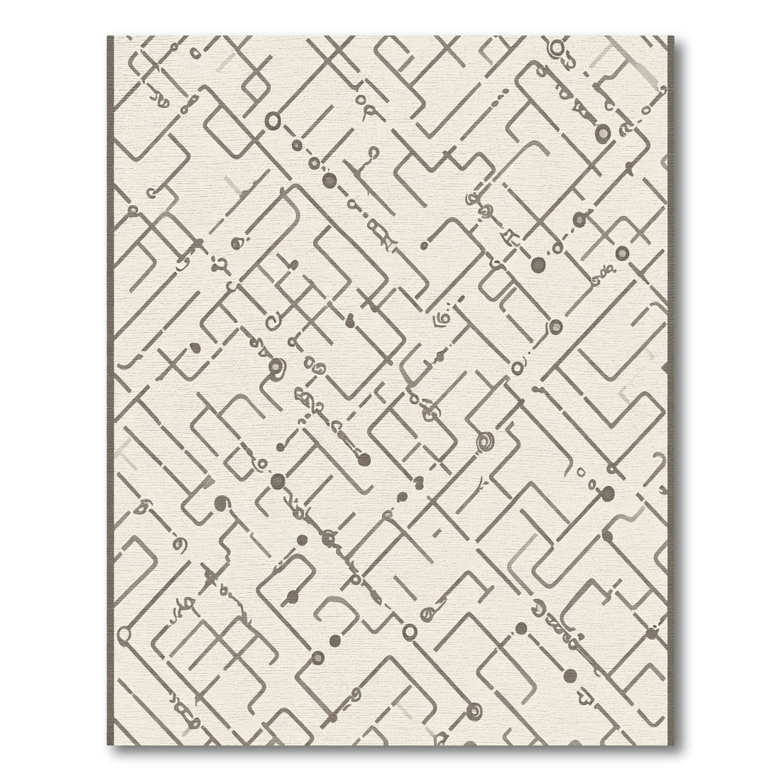 Neutral Gray Linear Pathway Arrangement Rug