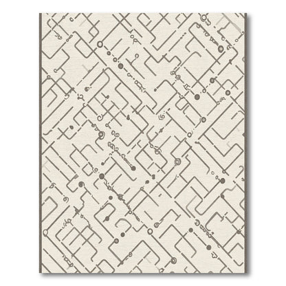 Neutral Gray Linear Pathway Arrangement Rug