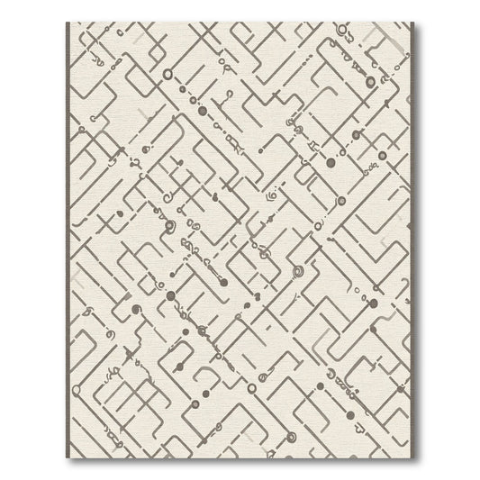 Neutral Gray Linear Pathway Arrangement Rug