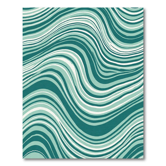 Teal Aqua Swirl Stripe Rug