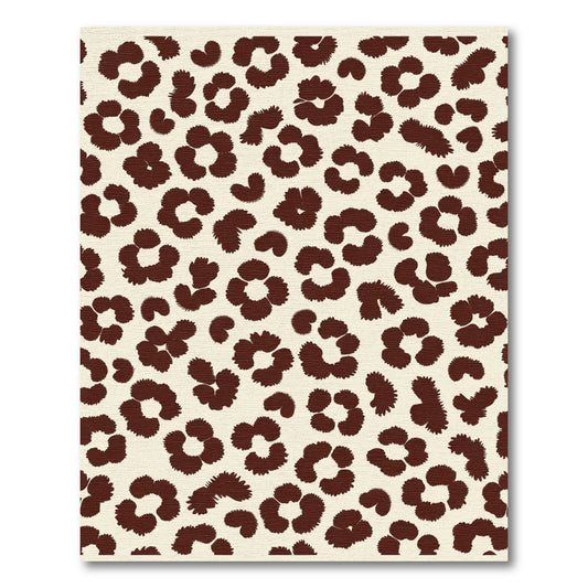 Brown Leopard Spots Cream Rug