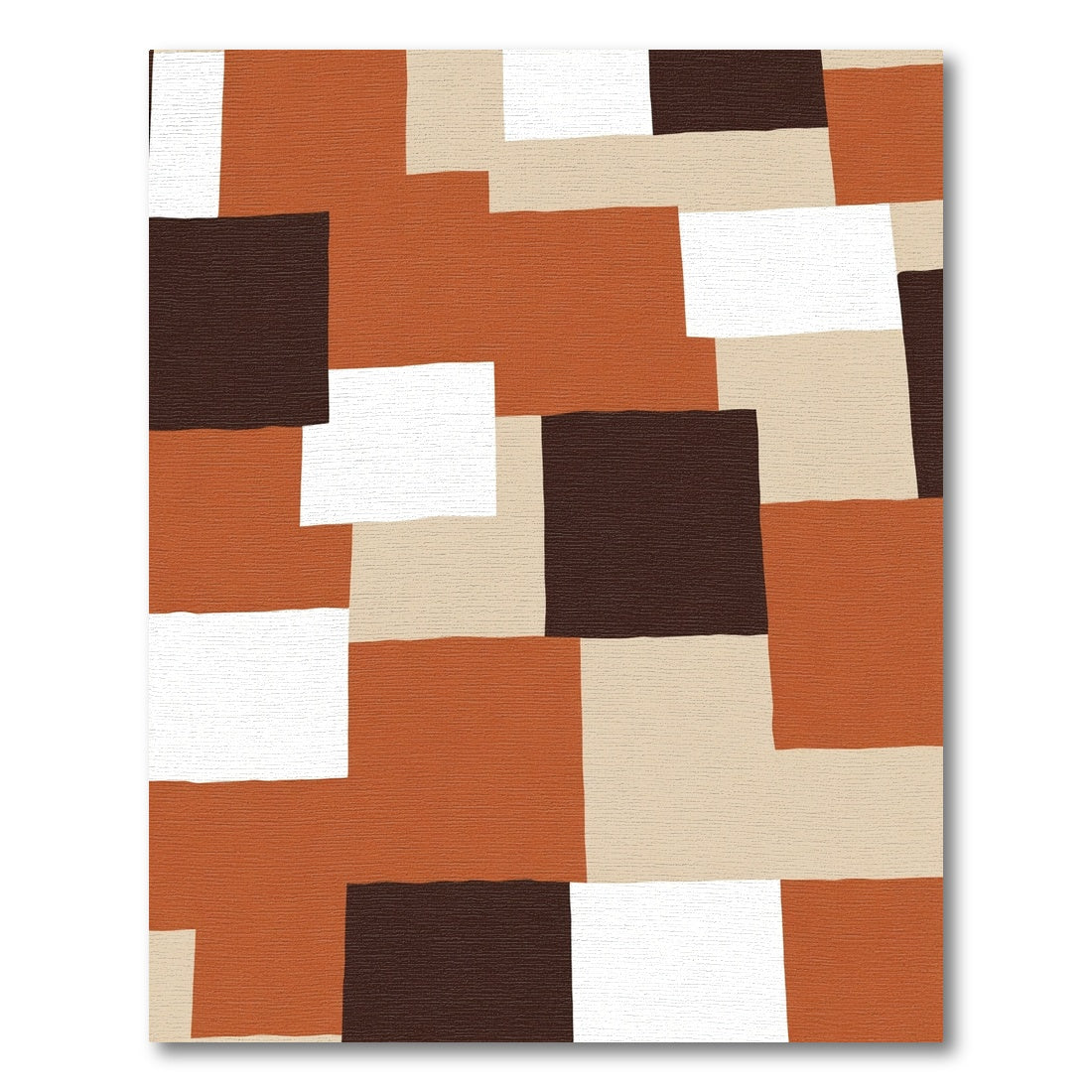 Earthy Tone Patchwork Geometric Composition Rug