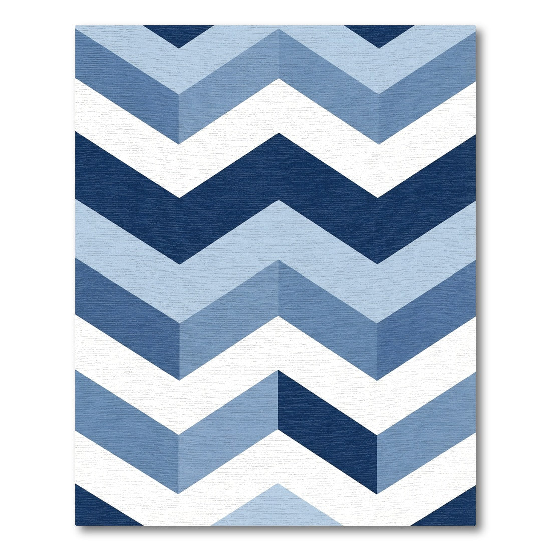 Blue Navy White Chevron Zigzag Rug