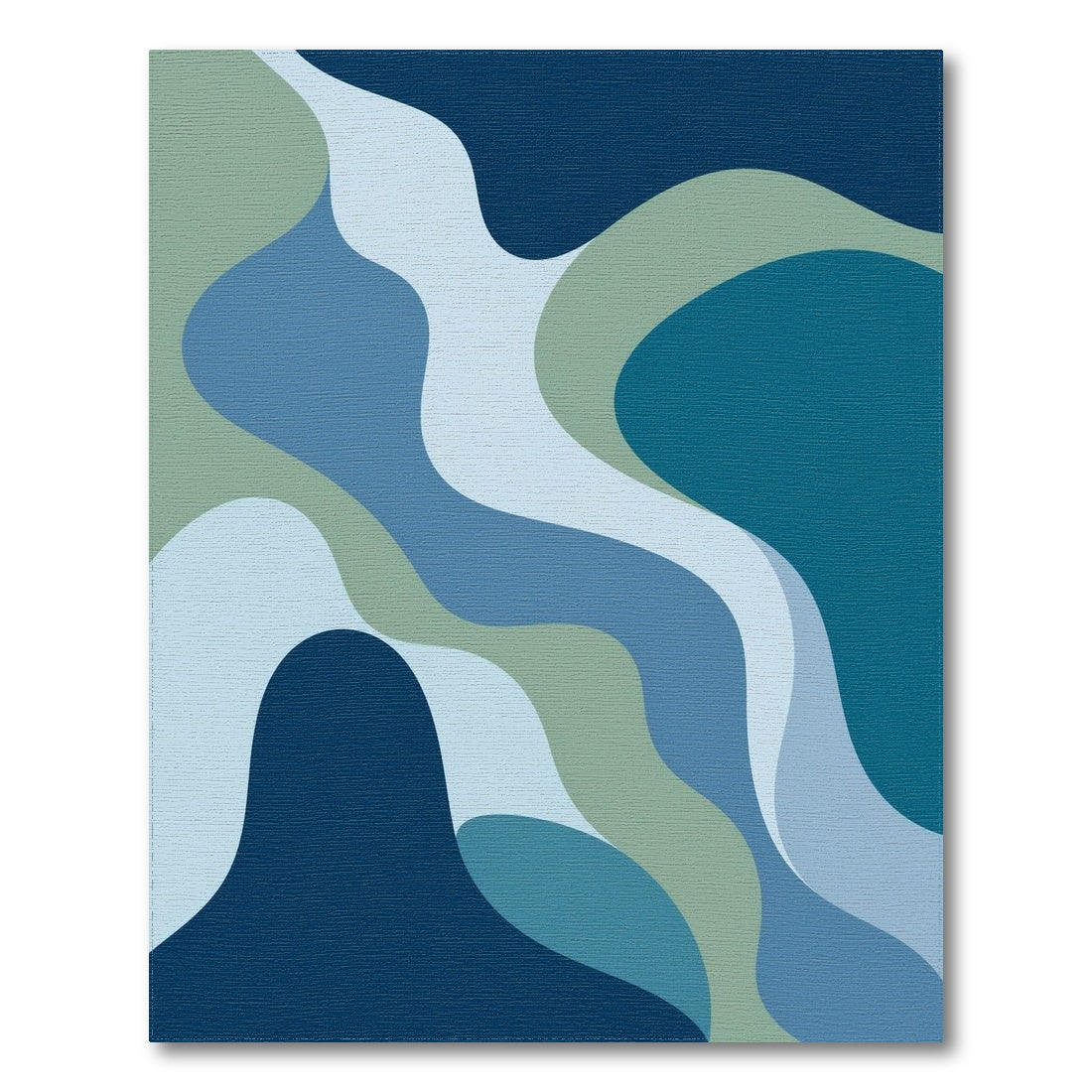 Wavy Blue and Teal Blue Teal Wavy Abstract Area Rug