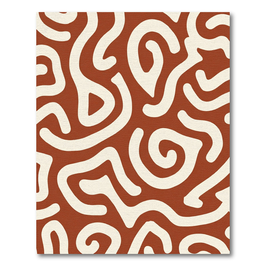 Terracotta Cream Abstract Flow Rug