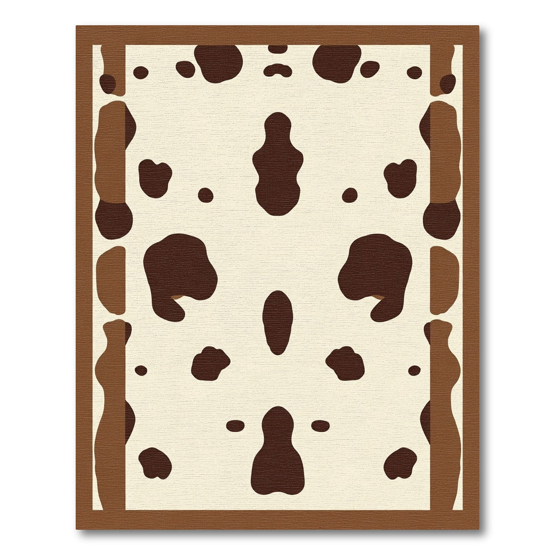 Brown Spotted Cream Animal Hide Rug