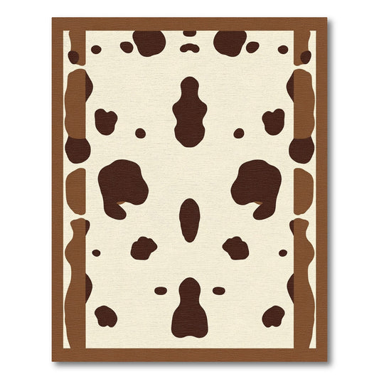 Brown Spotted Cream Animal Hide Rug