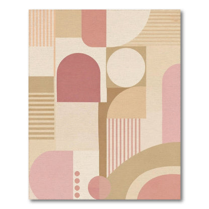 Geometric Modern Blush Pink Geometric Area Rug