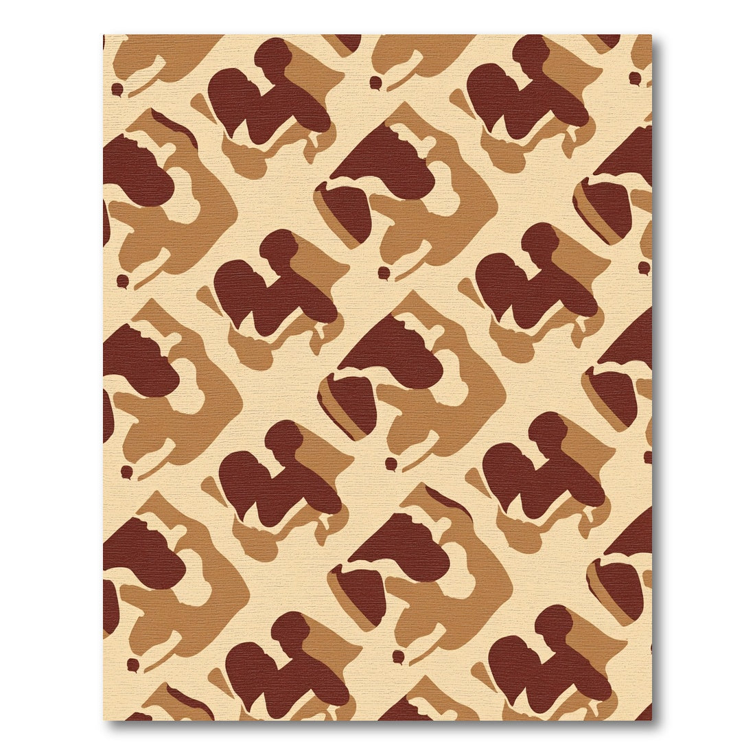 Earthy Brown Abstract Camouflage Rug