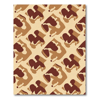 Earthy Brown Abstract Camouflage Rug
