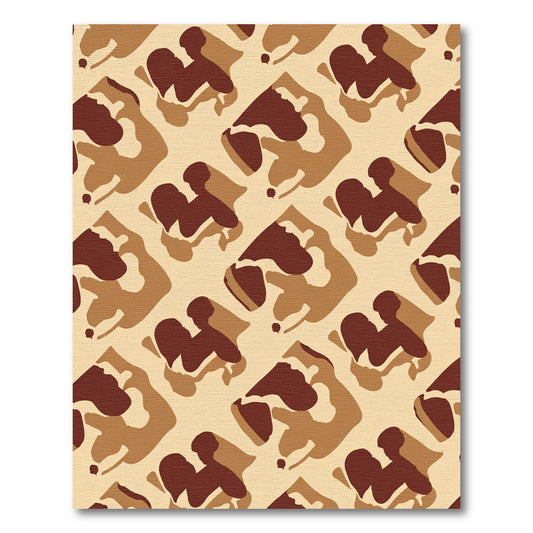 Earthy Brown Abstract Camouflage Rug