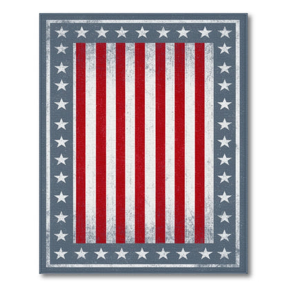Multi-color and Patterns Distressed Patriotic American Flag Area Rug