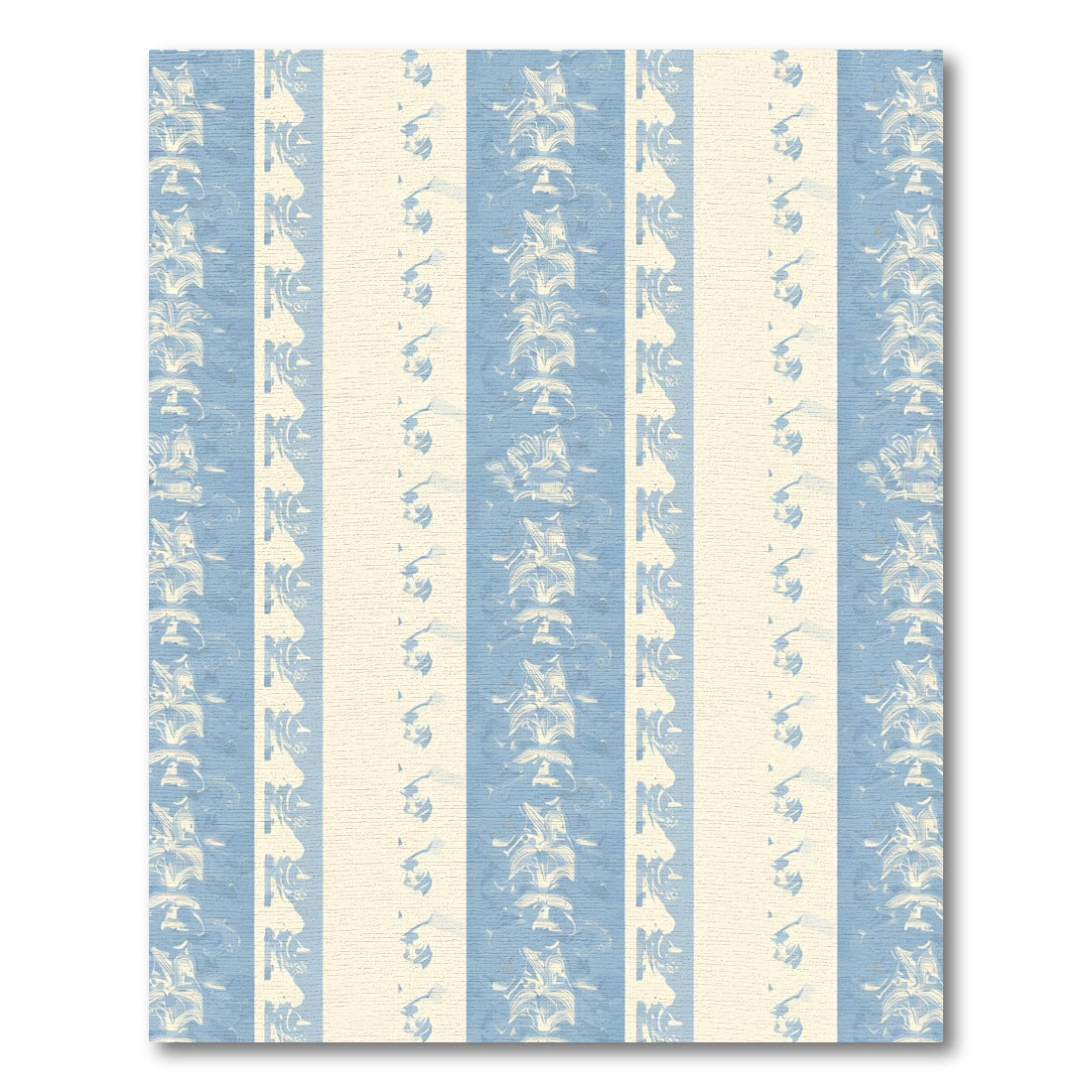 Pale Blue Ivory Botanical Stripe Rug