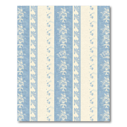 Pale Blue Ivory Botanical Stripe Rug