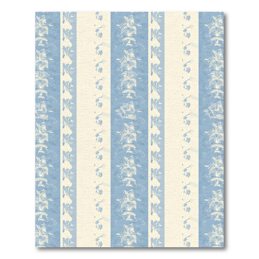 Pale Blue Ivory Botanical Stripe Rug