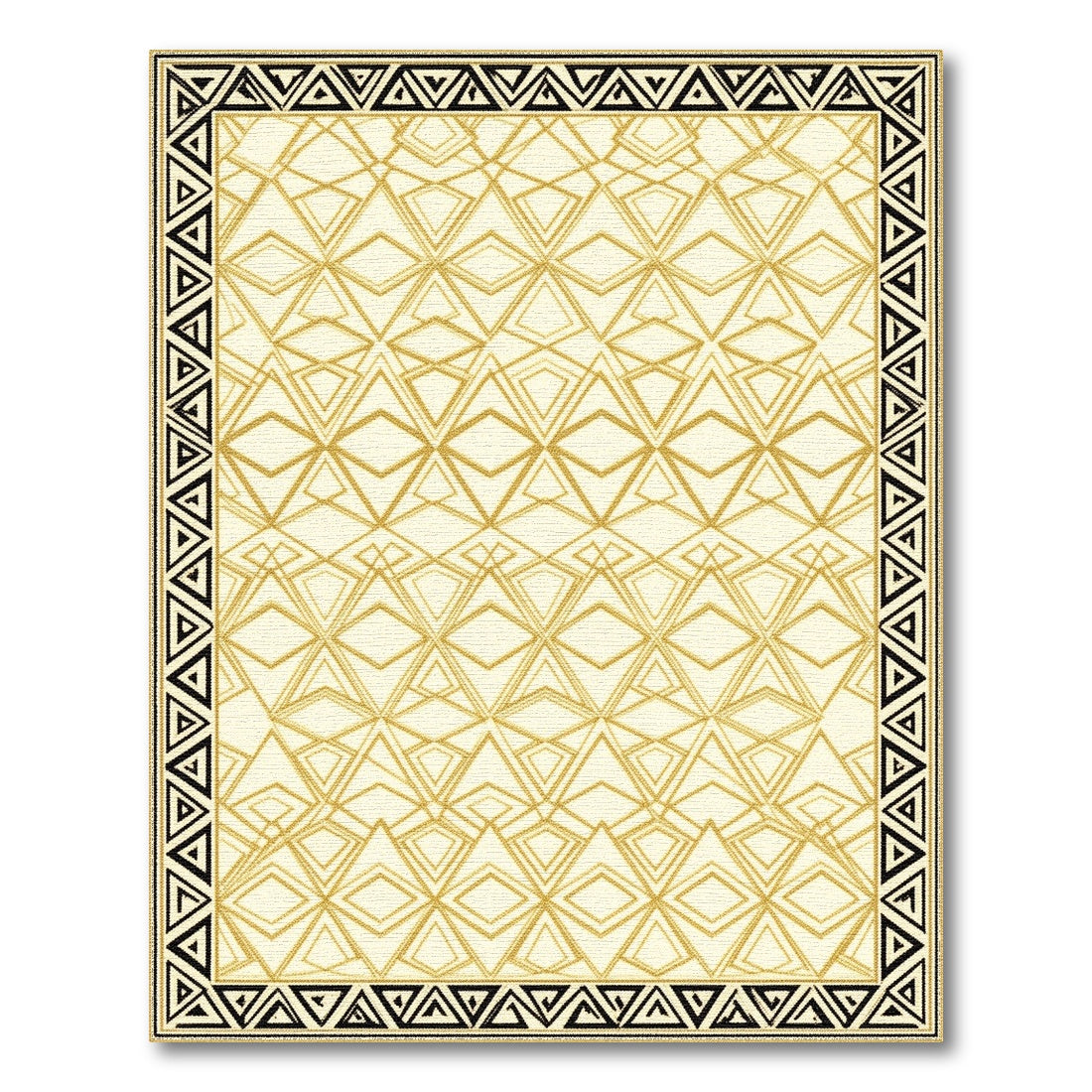 Geometric Modern Gold Geometric Diamond Area Rug