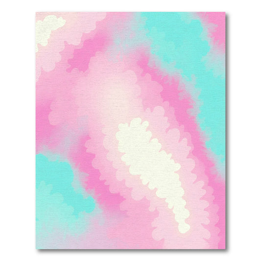 Pastel Pink Aqua Cloud Swirl Rug