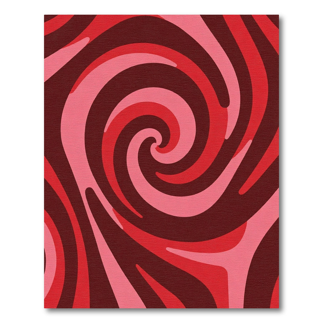 Crimson Swirl Abstract Wave Rug
