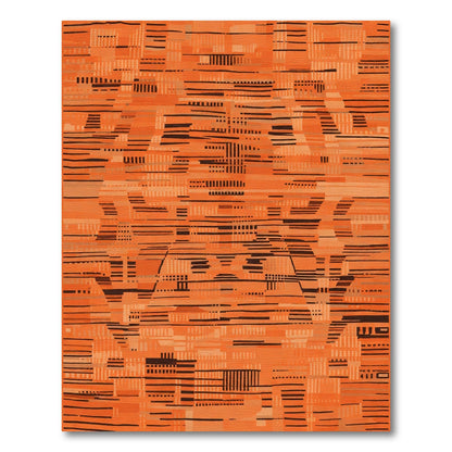 Abstract Orange Stripe Interruption Rug