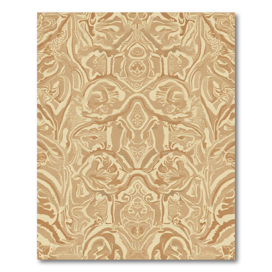 Earthy Tones Ornate Scroll Barocco Rug