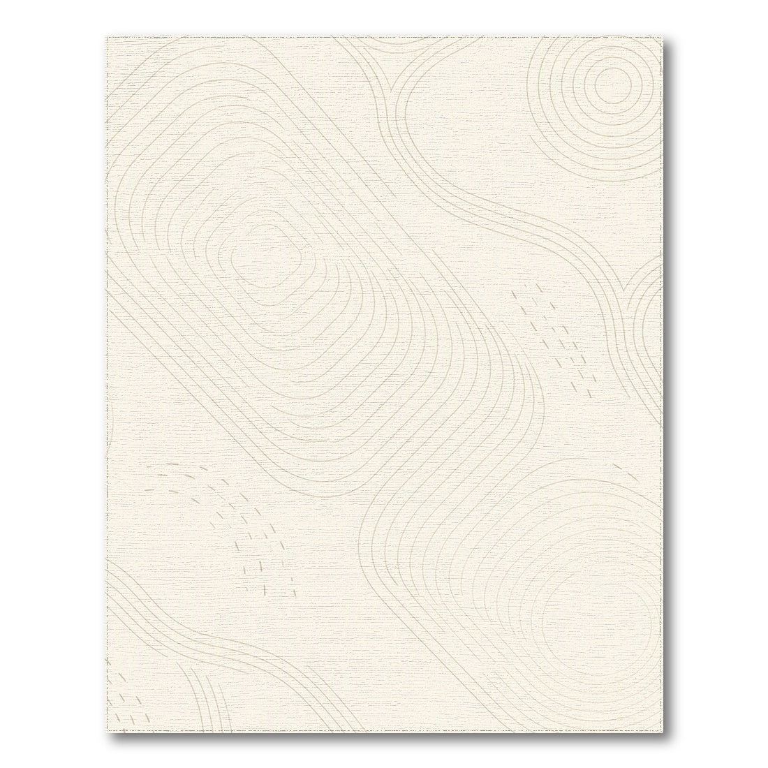 Beige and Neutral Beige Abstract Contour Area Rug