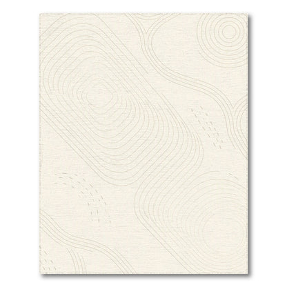 Beige and Neutral Beige Abstract Contour Area Rug