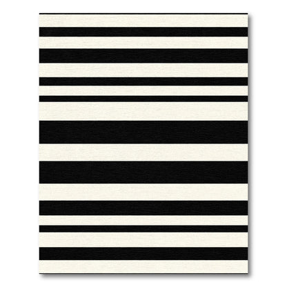 Bold Black and White Striped Rug
