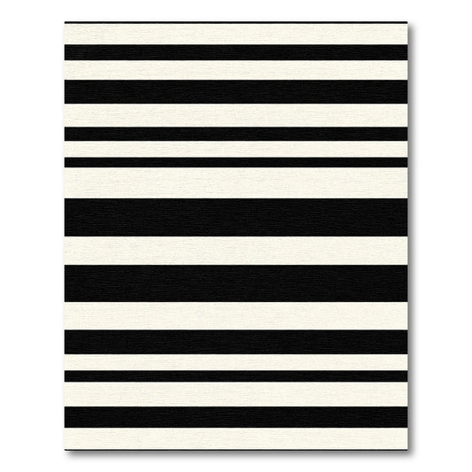 Bold Black and White Striped Rug