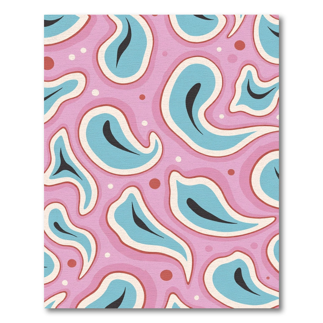 Pink Blue Organic Blob Rug