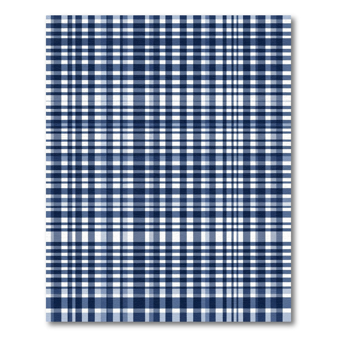 Navy White Tartan Plaid Rug