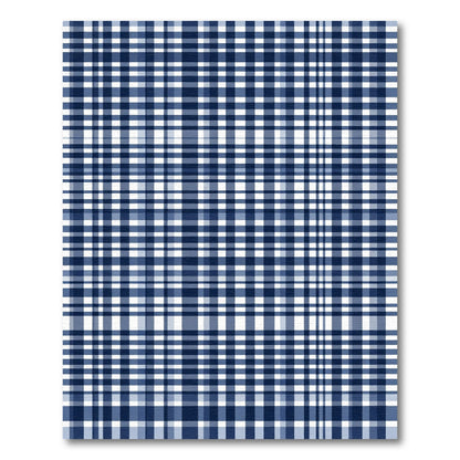 Navy White Tartan Plaid Rug