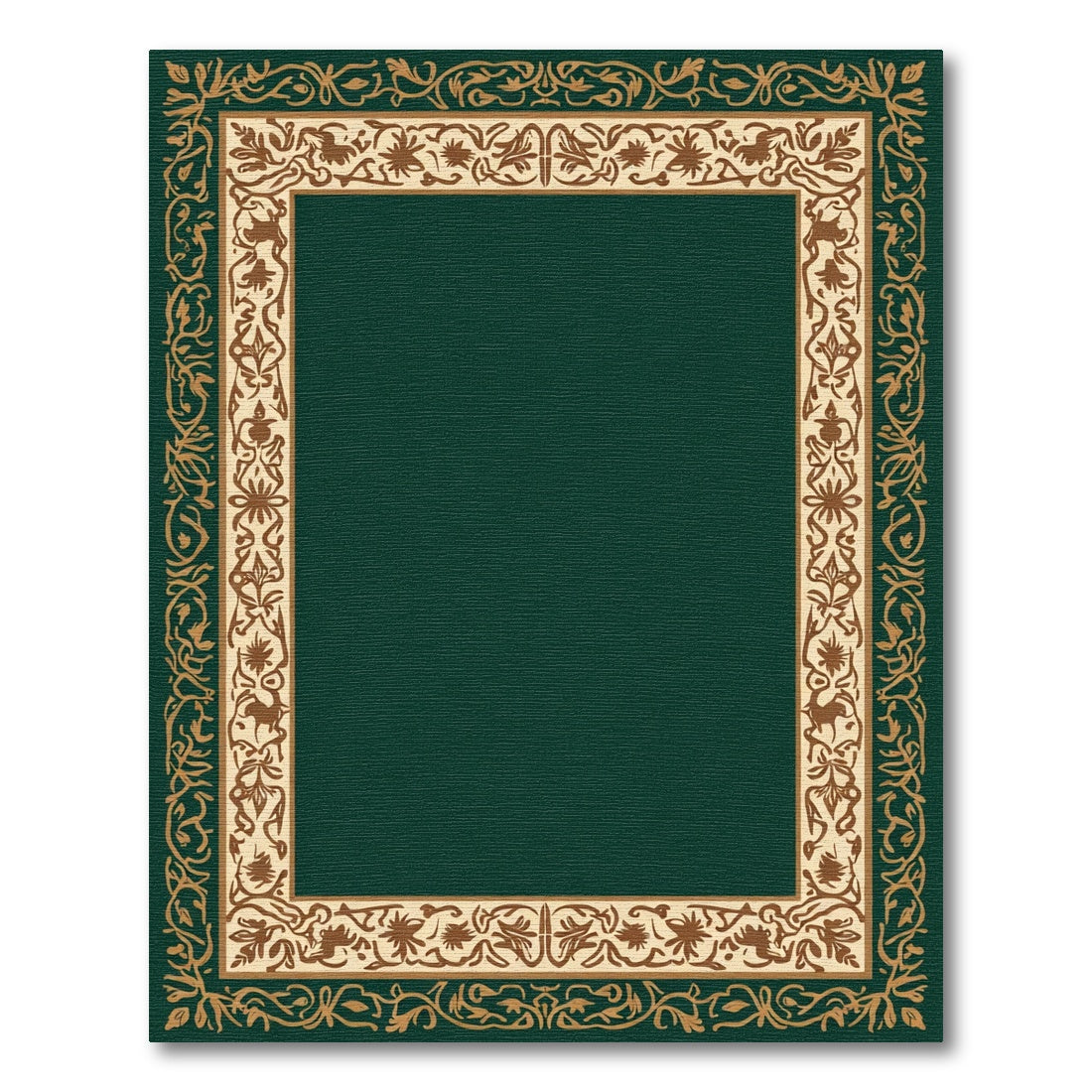 Rich Forest Ornate Botanical Frame Rug
