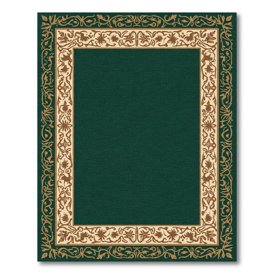 Rich Forest Ornate Botanical Frame Rug