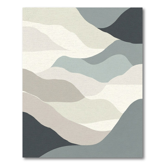 Abstract Serene Landscape Waves Rug