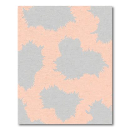 Peach Gray Spiky Abstract Splatter Rug