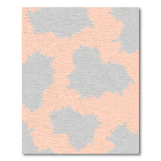 Peach Gray Spiky Abstract Splatter Rug