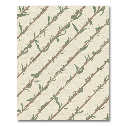 Earth Tones Bamboo Vine Diagonal Rug