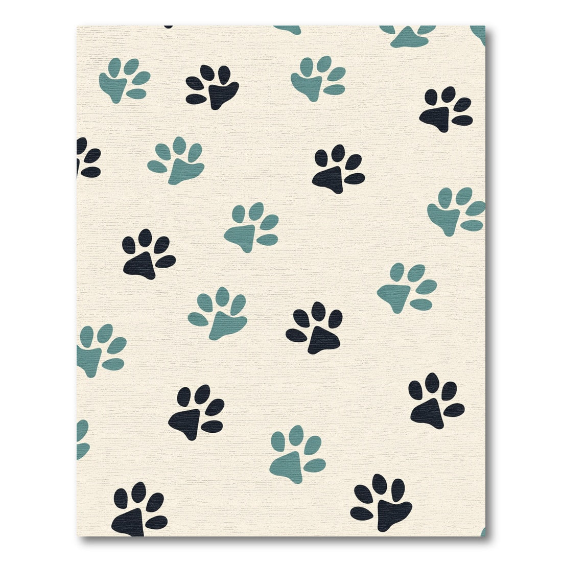 Teal and Charcoal Paw Print Repeat Rug