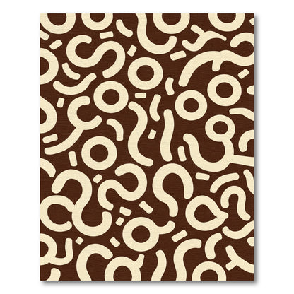 Organic Cream Swirls Brown Composition Rug