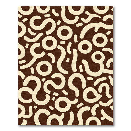 Organic Cream Swirls Brown Composition Rug