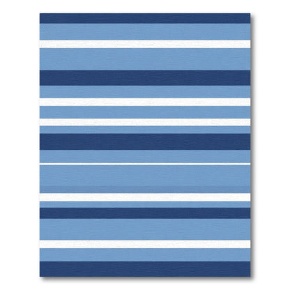 Ocean Blue Horizon Stripe Rug