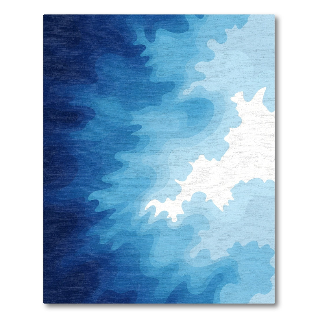 Deep Blue Layered Abstract Flow Rug