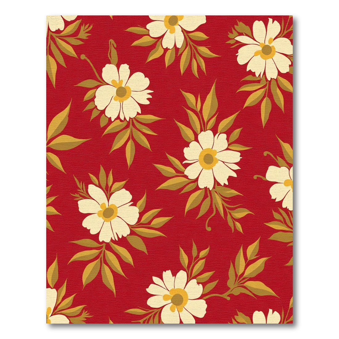 Crimson Daisy Garden Floral Rug
