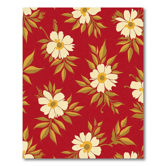 Crimson Daisy Garden Floral Rug