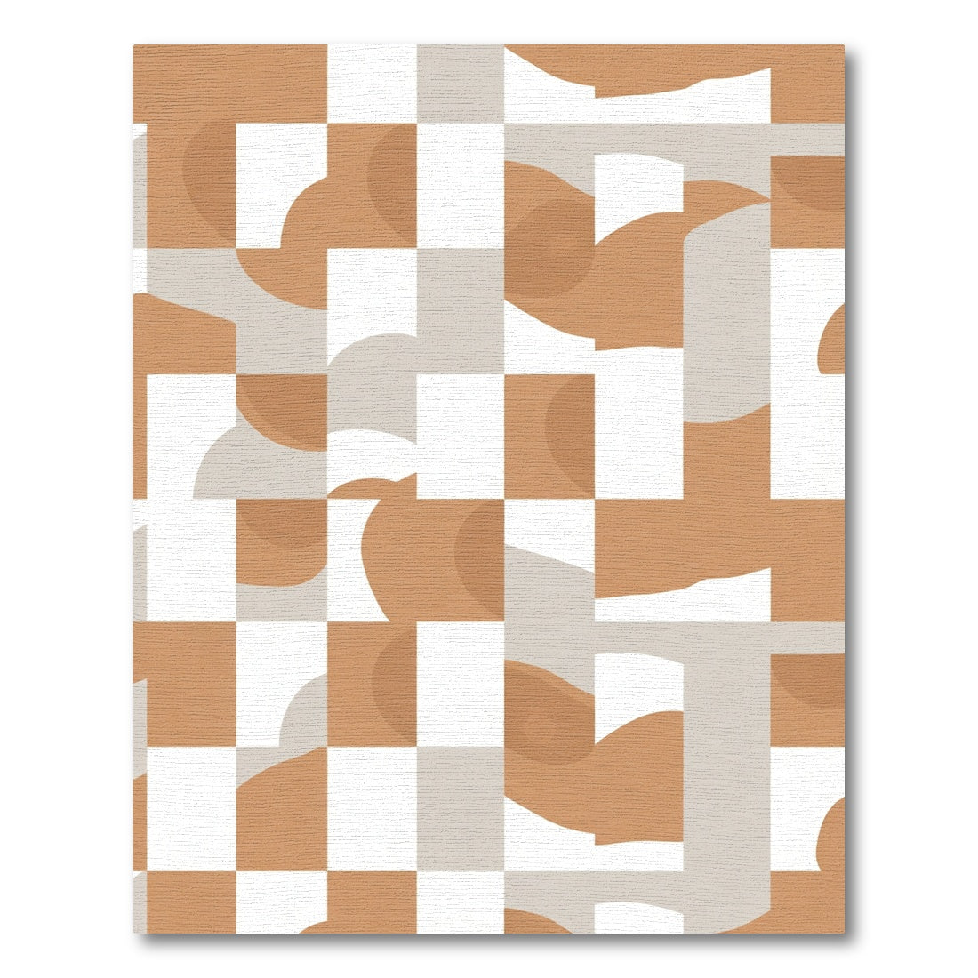 Terracotta Abstract Grid Shapes Rug