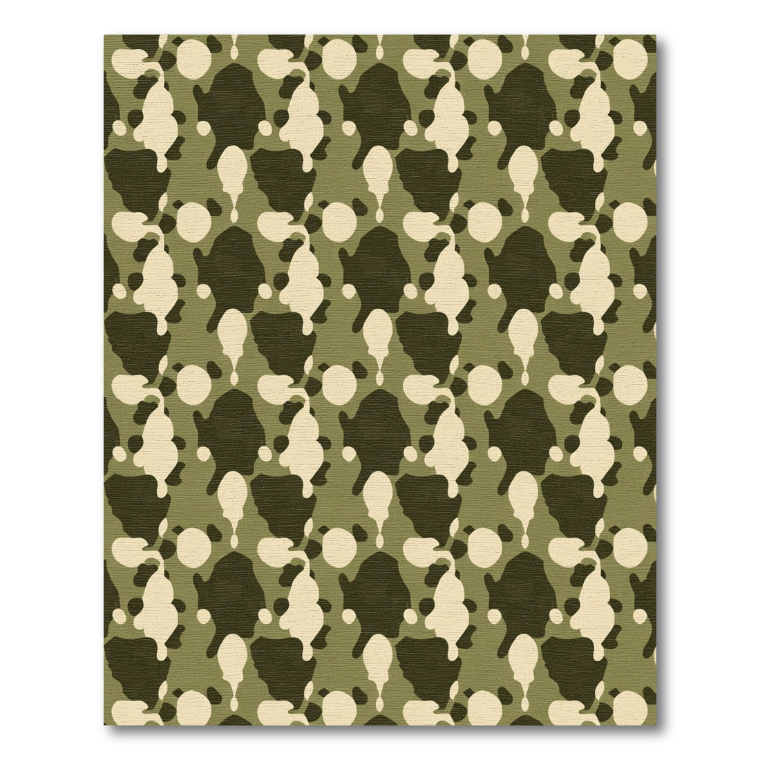 Olive Camouflage Splatter Blends Rug