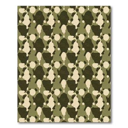 Olive Camouflage Splatter Blends Rug