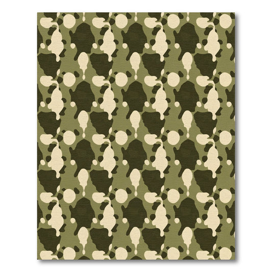 Olive Camouflage Splatter Blends Rug