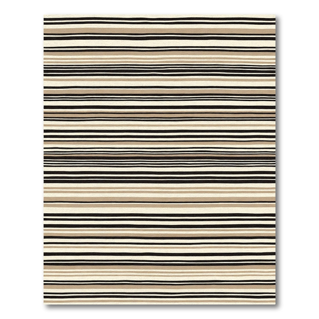 Natural Cream Black Tan Stripes Rug